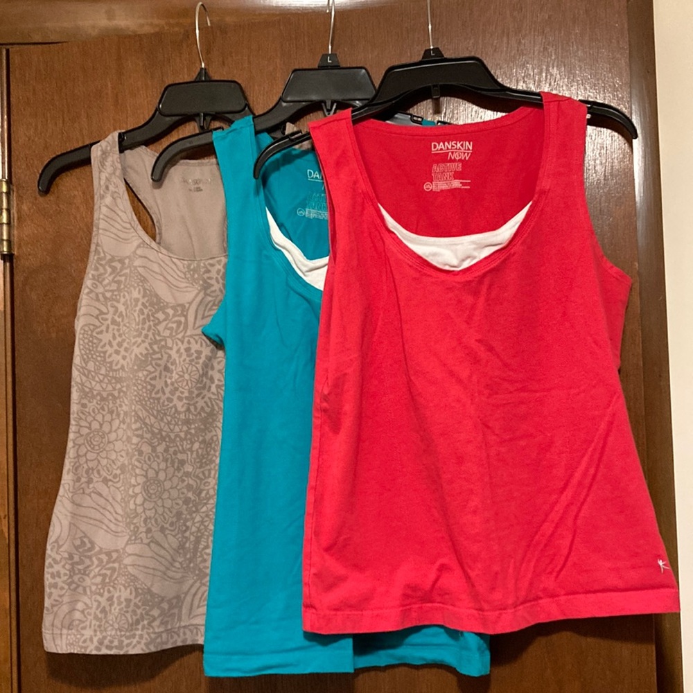 Bundle of 3 Danskin Athletic Tanks, L